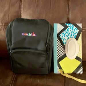 Munchkin Portable Bottle Carrier and Huggies Wipes Case